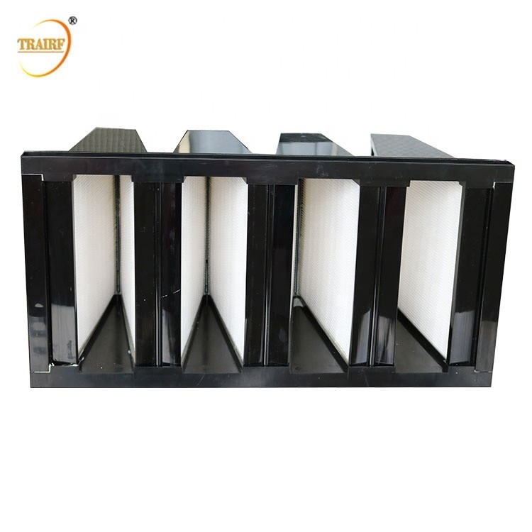 ABS Plastic Kader 0,5 Micron V Bankfilter voor HVAC-Systeem