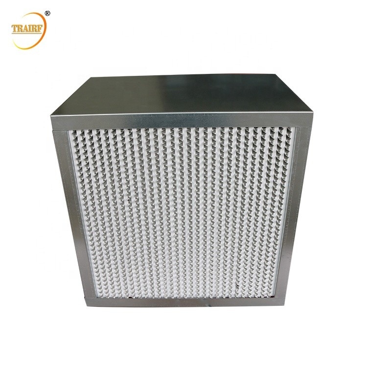 99.99% H13 plooide Laminaire Stroomhepa Filter diep Op hoge temperatuur