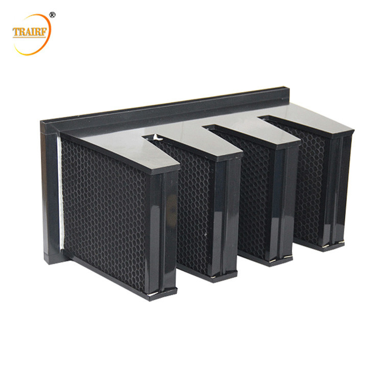 ABS Plastic Kader F7 V Filter van de Bank de Compacte Koolstof met Hoge Adsorptiecapaciteit