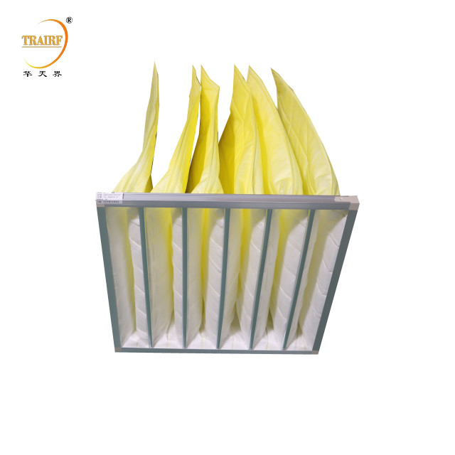 Aluminium frame airconditioning medium pocket filter media voor hvac
