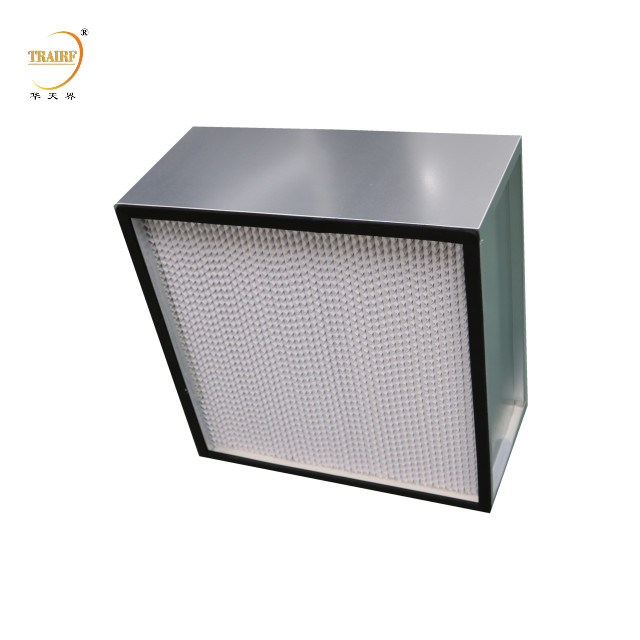 Cleamroom H13 H14 Hepafilter met diep pleat met roestvrij frame en papierseparator