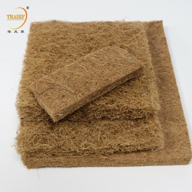 Hoogwaardige geelbruine fabriek Kokosnoten Coir Air Filter Natuurproduct voor verfbooth sproeikamers